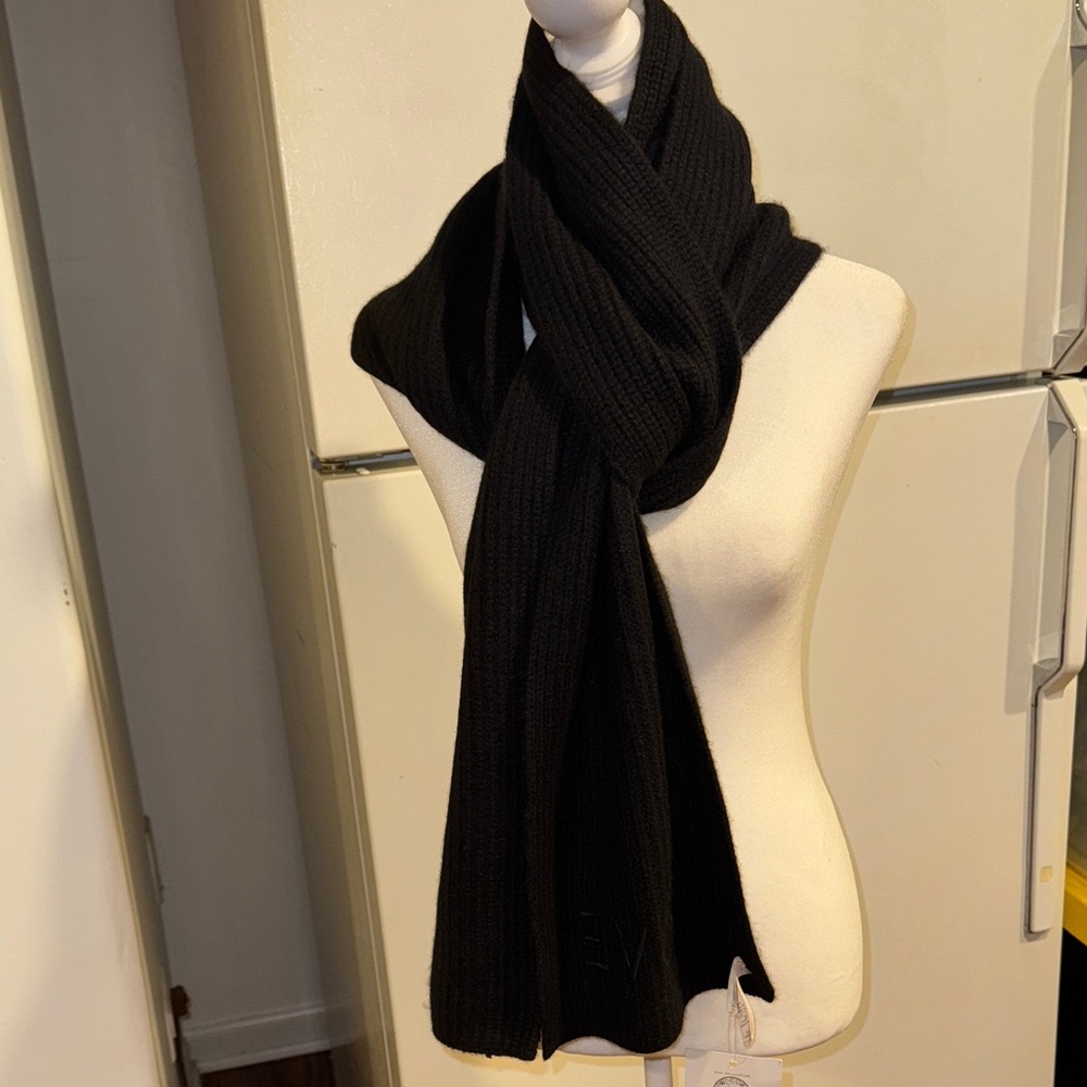 Classic Black Knit Scarf for Men